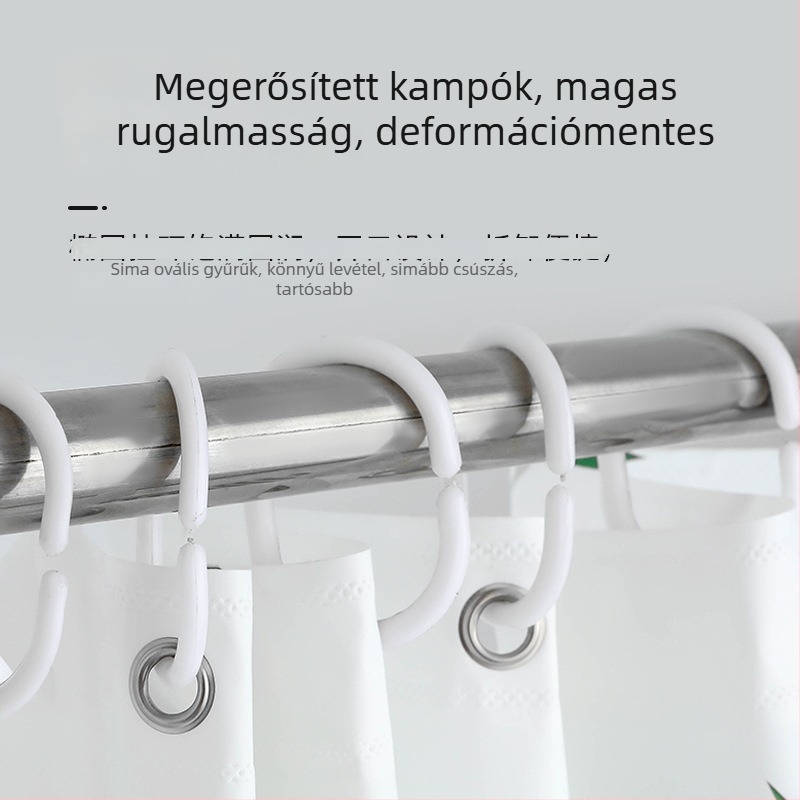 Mai Li PEVA fürdőszobai zuhanyfüggöny, PEVA anyag, zöld levél mintás, pastorális stílus, testreszabható feldolgozás