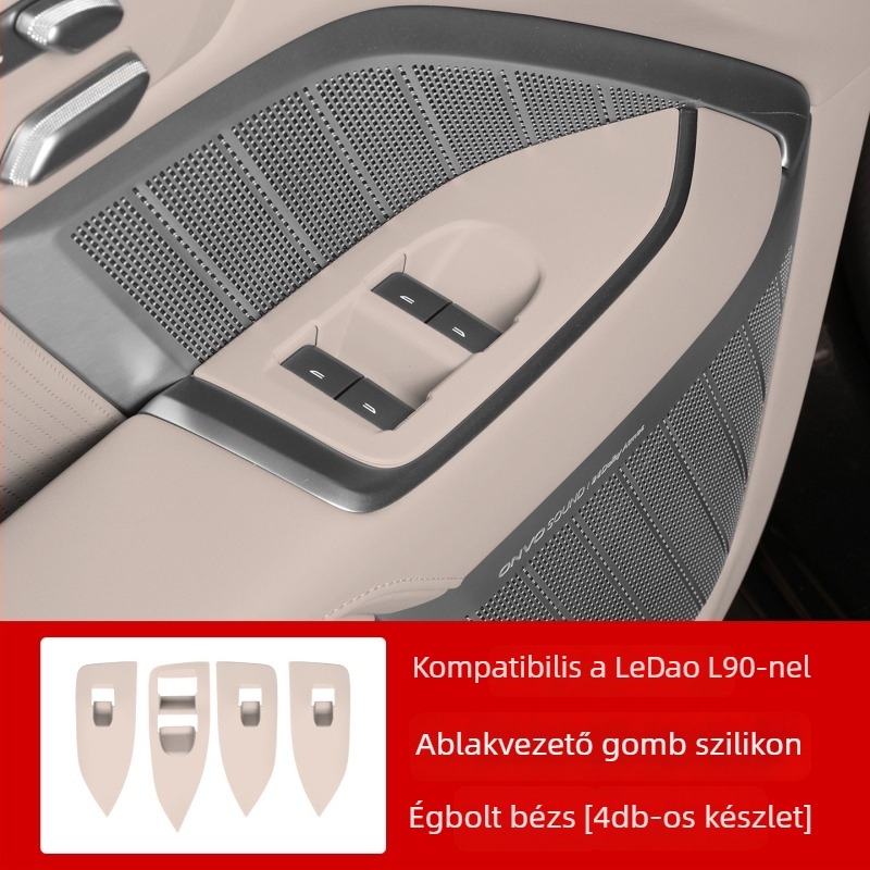 Ledao L90 szilikon párna az ablakemelő gombhoz, belső autóalkatrész, modell Ledao L90 lifting switch, anyag: gyanta/PP