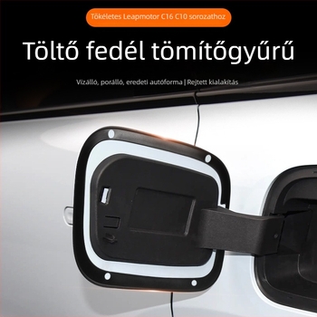 Leapmotor C10/C16 töltőport tömítőgyűrű – szilikon, ragasztószerelés, autóoldali illeszkedés