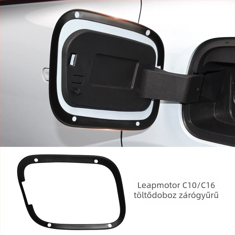 Leapmotor C10/C16 töltőport tömítőgyűrű – szilikon, ragasztószerelés, autóoldali illeszkedés