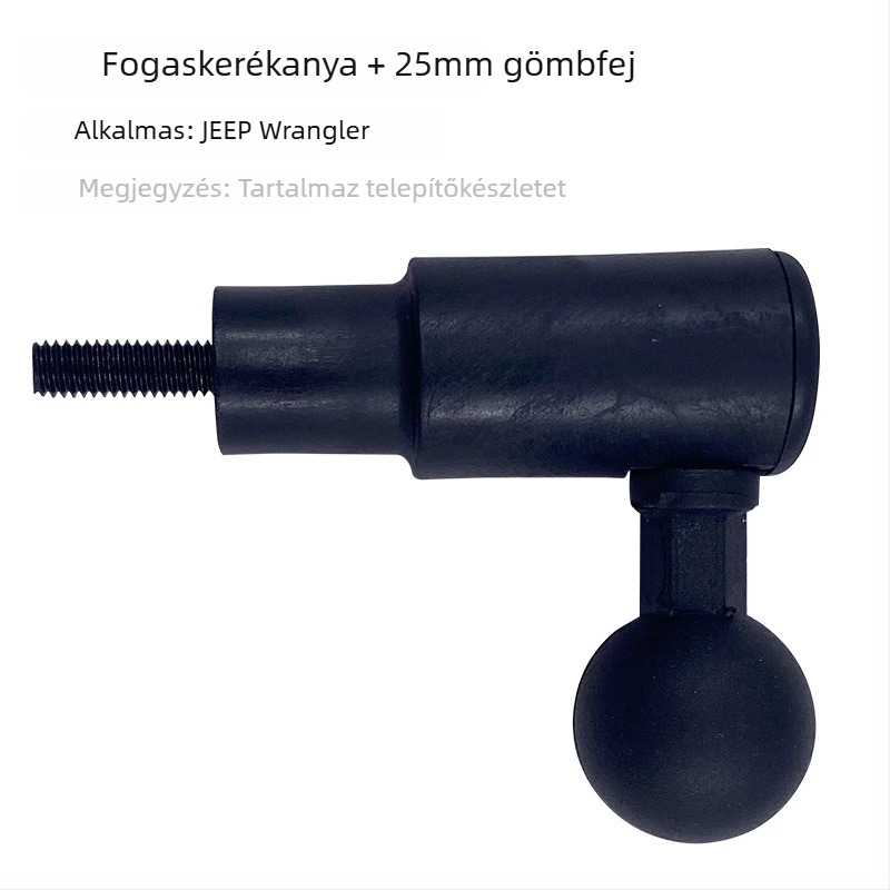 Autótelefon-tartó A-oszlop hüvelycsavar és 25 mm gömbfej, ABS test