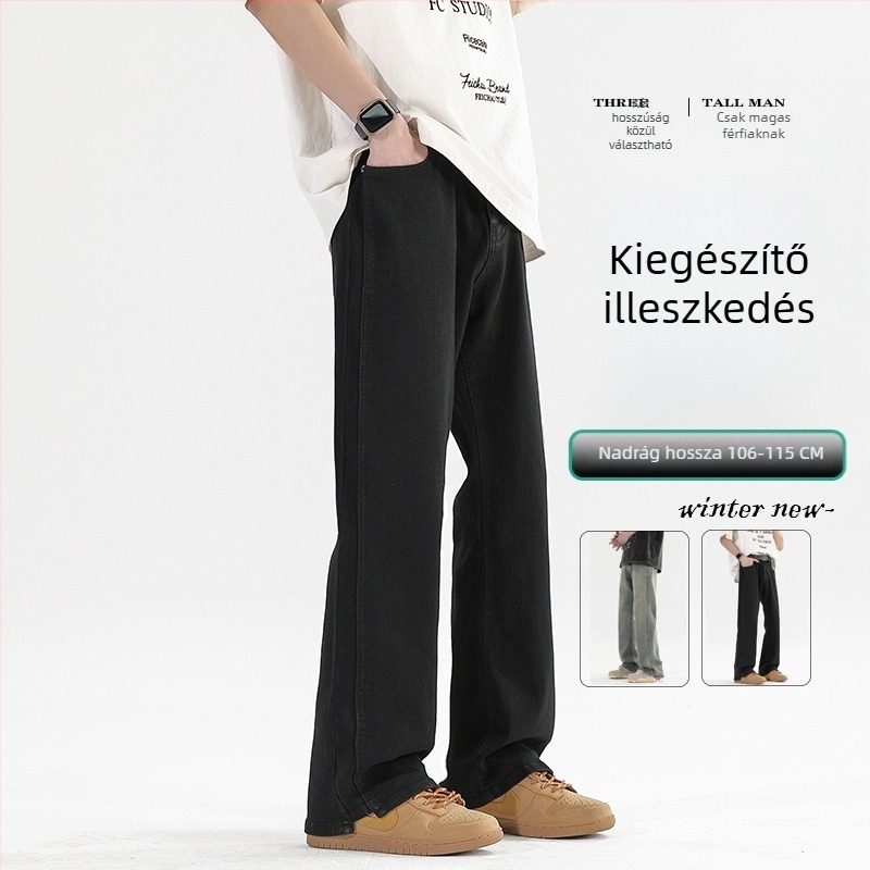 Farmernadrág kissé bővülő lábszárhoz, közepes derekú, kopott pamut denim, zipzár, zsebdíszítés