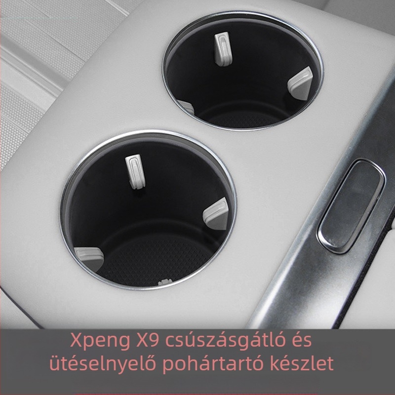 Xpeng X9-hez szilikon központi konzol pohártartó fedele – snap-on telepítés