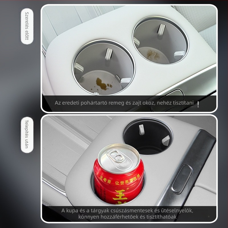 Xpeng X9-hez szilikon központi konzol pohártartó fedele – snap-on telepítés