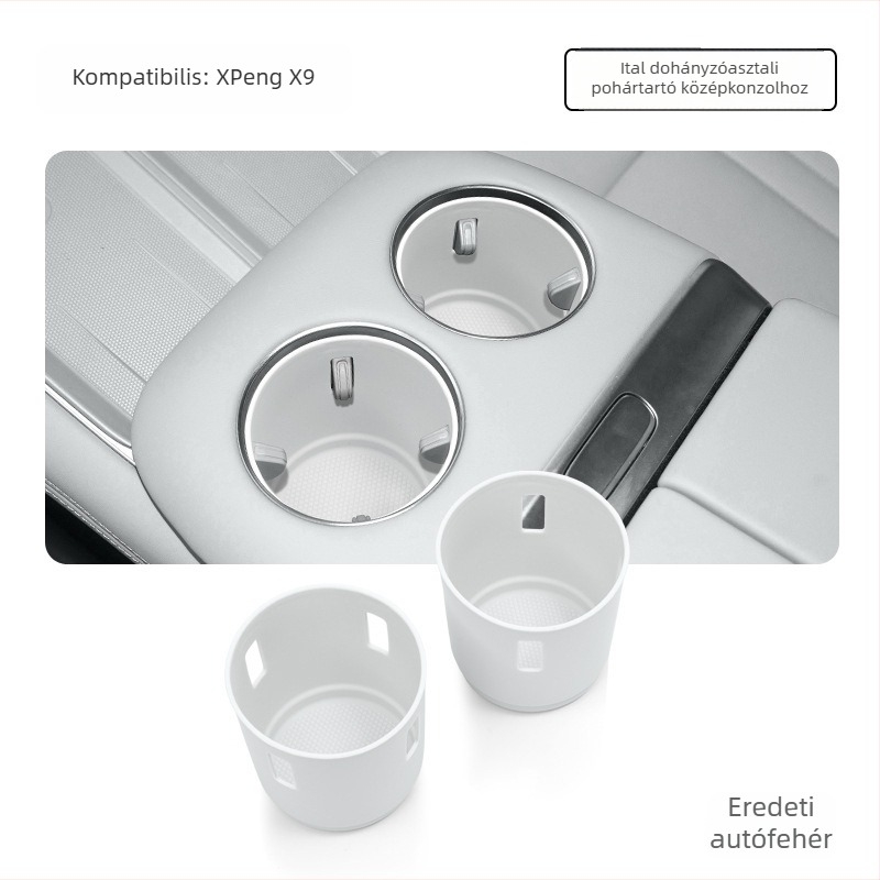 Xpeng X9-hez szilikon központi konzol pohártartó fedele – snap-on telepítés