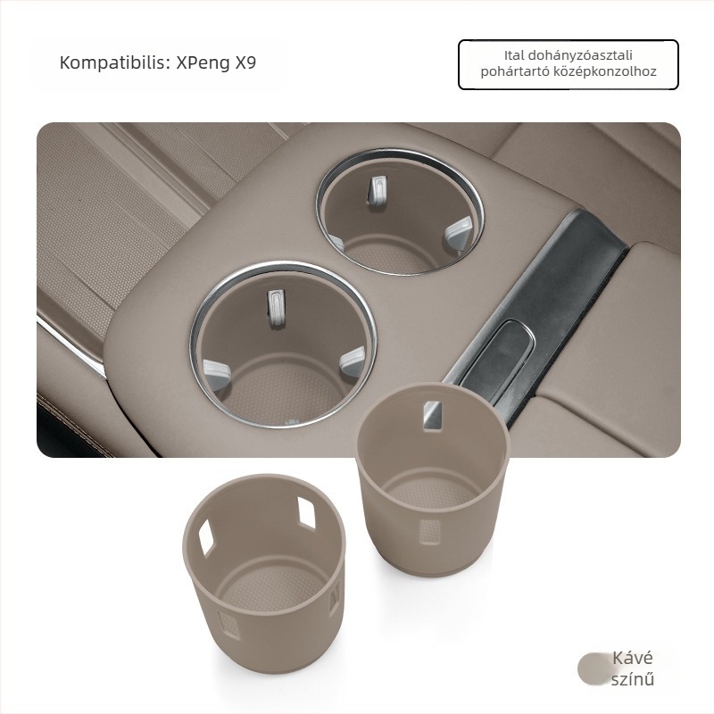 Xpeng X9-hez szilikon központi konzol pohártartó fedele – snap-on telepítés