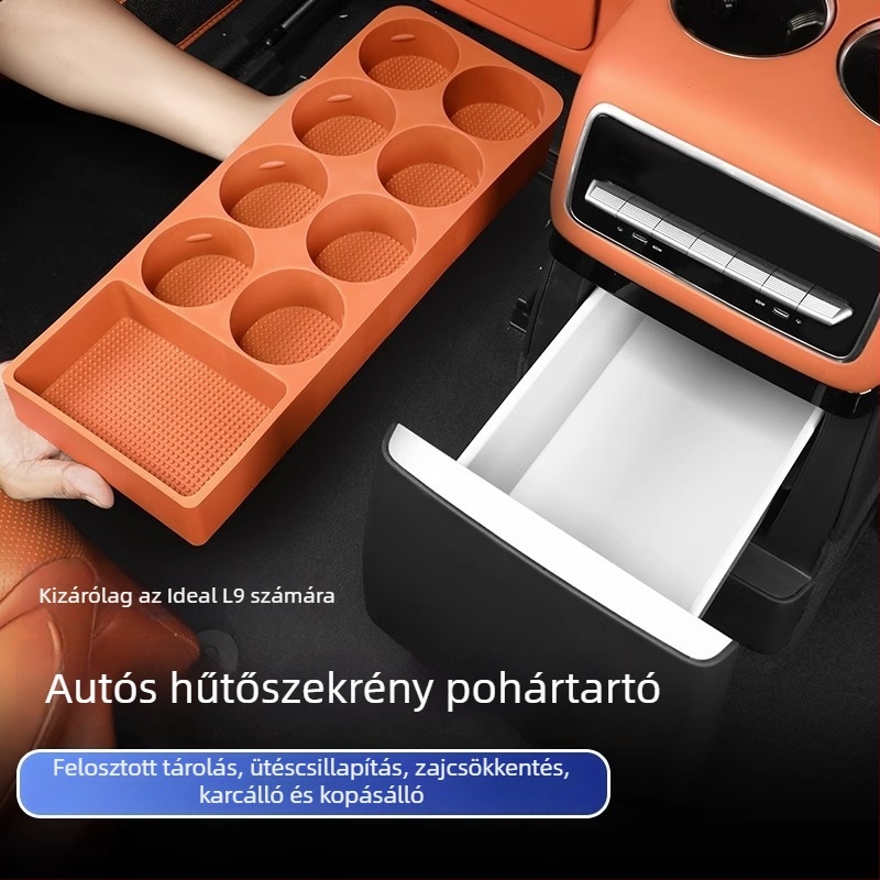Szilikon pohártartó autóba, modell Ideal L9, 0,5 kg, belső térhez rögzítő pad