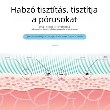 Hátmosó kefé hosszú nyéllel, falra szerelhető testápoló kefével, puha sörtékkel