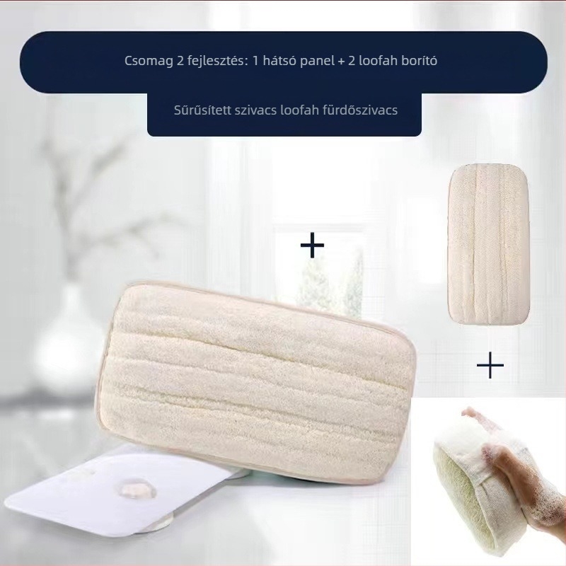 Hátmosó kefé hosszú nyéllel, falra szerelhető testápoló kefével, puha sörtékkel