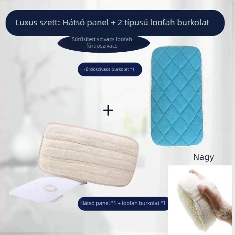 Hátmosó kefé hosszú nyéllel, falra szerelhető testápoló kefével, puha sörtékkel