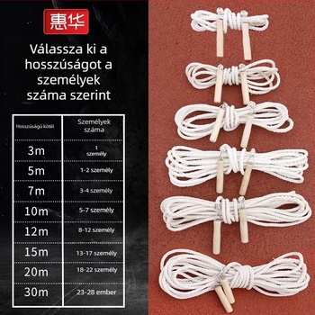 Edzés ugrókötél fa markolattal, pamut kötél, testreszabható specifikációk