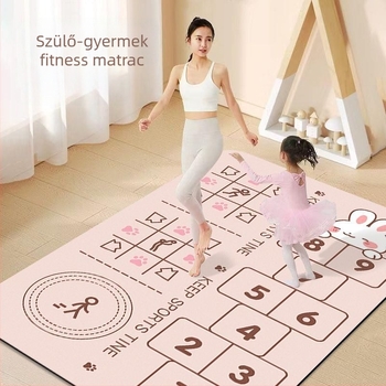 Szülő-gyermek jóga matrac, suede felület, 6 mm vastagság, geometriai mintázat, beltéri használat otthoni jóga és tánc