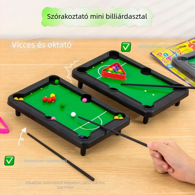 Mini biliárdasztal – műanyag, interaktív golyós játék gyerekeknek 4–14 évesek, partikhoz
