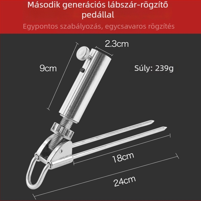 Talajon álló horgászbot-tartó alumíniumötvözet alapzattal, nem összecsukható, nem forgó