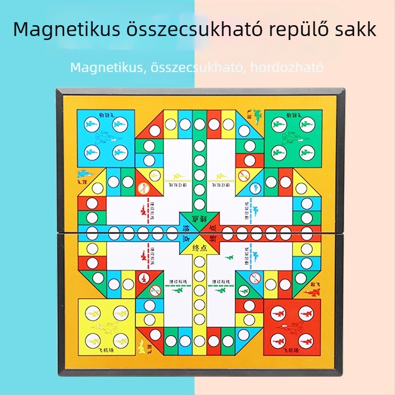 Mágneses Összecsukható Sakkkészlet – Két játék egyben: Katonai sakk és backgammon, műanyag kivitel, 7-14 éveseknek