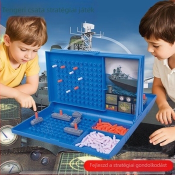 Tengerhajózás társasjáték két játékos számára — oktatási tengeri stratégia, logikai puzzle, interaktív játék, műanyag anyag, 7–14 éveseknek