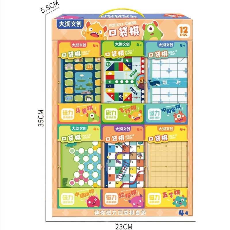 Gyerekeknek mini mágneses zseb sakk asztali játék, hordozható, műanyag, YJS márka