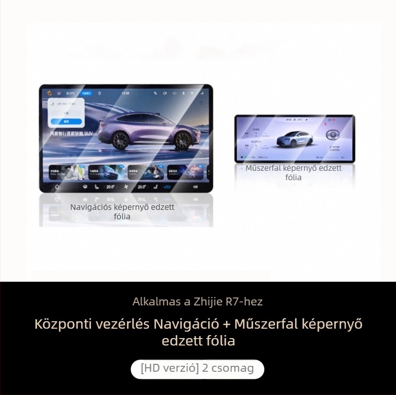 R7 központi Konzol és műszerfal kijelzőjének temperált üvegből készült védőfólia