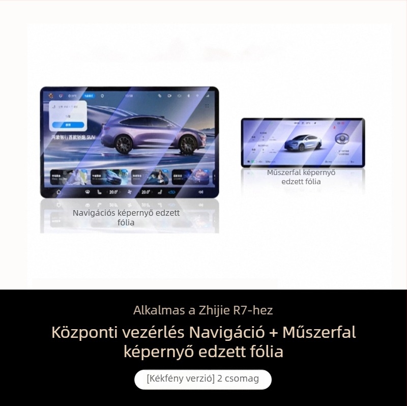 R7 központi Konzol és műszerfal kijelzőjének temperált üvegből készült védőfólia