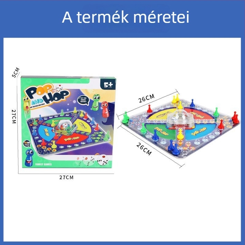 Asztali játék: Négy a sorban – Flying Chess, oktató és interaktív, műanyag, 7–14 éveseknek.