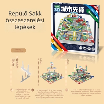3D repülő sakkasztali játék - Háromrétegű tábla, Szülő-gyermek interakció, Műanyag anyag, 0–3 évnek