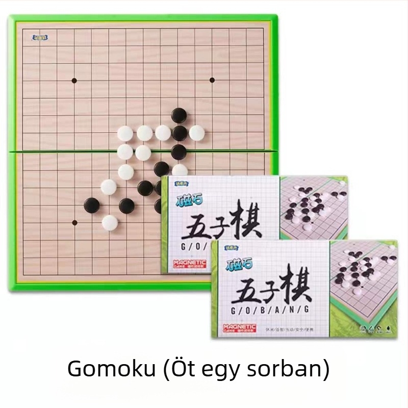 Mágneses hajtogatható Gomoku és Flying Chess készlet - műanyag, hordozható oktatási játék gyerekeknek és szülőknek