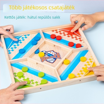 Fából készült kétfős harci sakk és repülő sakk játék – 2 az 1-ben gyermek asztali játék