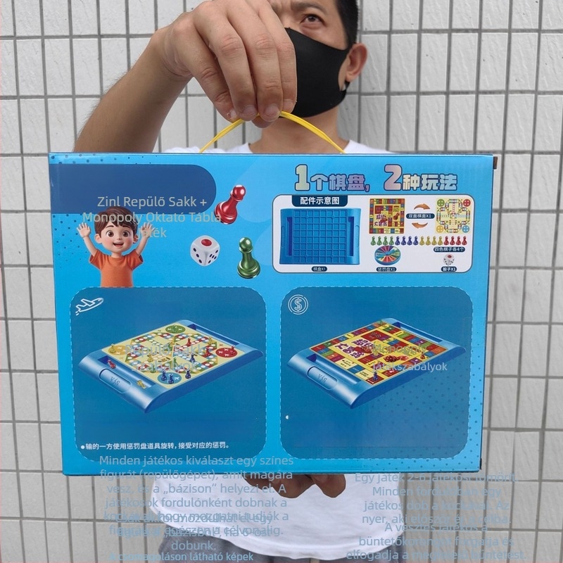 Két az egyben multifunkcionális asztali sakk tábla: Flying Adventure Chess, Snake Chess és Beast Chess – Oktatási játék 4–14 éveseknek, műanyagból
