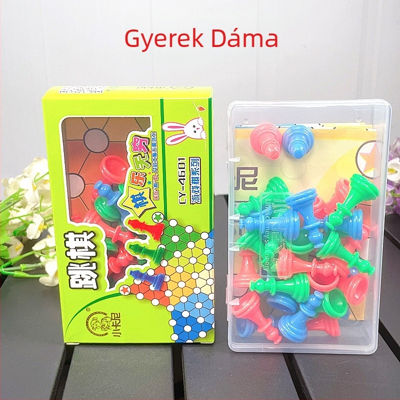 Műanyag dáma — családi oktatási társasjáték a Little Carney-től, Termékkód G–4069, 4–14 éveseknek