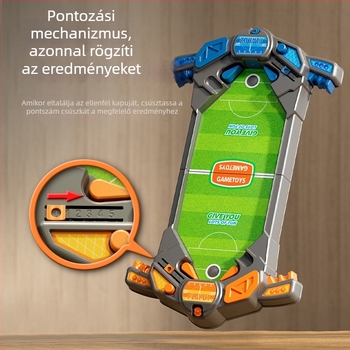 Két játékos számára készült asztali foci játék rugós kilövő mechanizmussal és vízsugárral, műanyag kivitel, fejlesztő játék 4-6 éveseknek