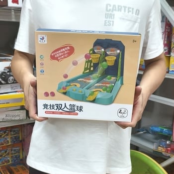 Kétfős asztali pinball kosárjáték (műanyag kivitel, 7–14 éveseknek, beltéri bulira ideális, fejleszti a kéz-szem koordinációt)