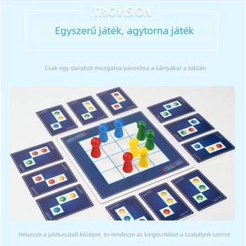 HXBE Fából készült társasjáték gyerekeknek 4–6 éveseknek — oktató multiplayer sakkjáték