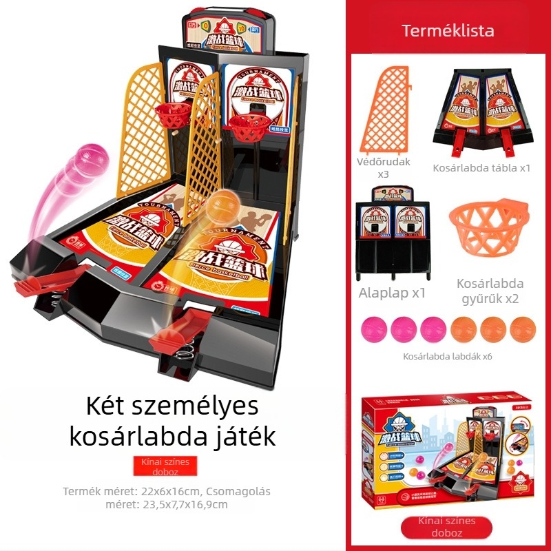 Kétfős asztali ujj-basket játék gyerekeknek, családi interakció, műanyag, 4–6 éveseknek, 3C tanúsítvány (2021152202038834)