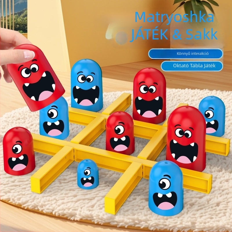 Gyerekeknek szóló Tic Tac Toe játék — Műanyag harci játék darabokkal, Játék darabok (Korosztály: 7–14, 15–35; Eredet: Guangdong; Anyag: Műanyag; Klaszifikáció: Játékelemek; Különleges jellemzők: Harci játék)