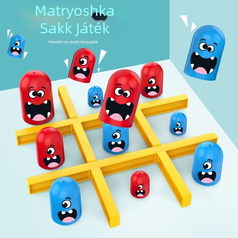 Gyerekeknek szóló Tic Tac Toe játék — Műanyag harci játék darabokkal, Játék darabok (Korosztály: 7–14, 15–35; Eredet: Guangdong; Anyag: Műanyag; Klaszifikáció: Játékelemek; Különleges jellemzők: Harci játék)