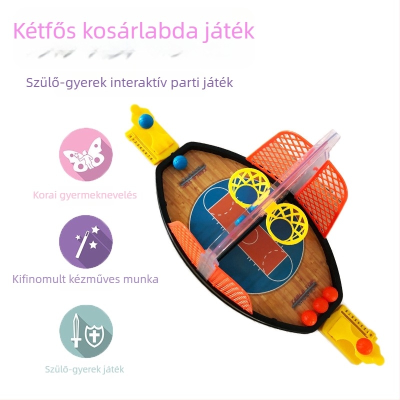 Asztali ujjprojekciós kosárlabda játék két játékos számára — ABS anyag, katapultás dobás, interaktív szülő-gyerek játék