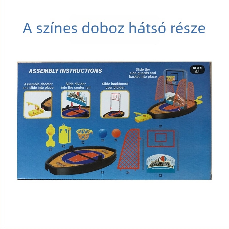 Asztali ujjprojekciós kosárlabda játék két játékos számára — ABS anyag, katapultás dobás, interaktív szülő-gyerek játék