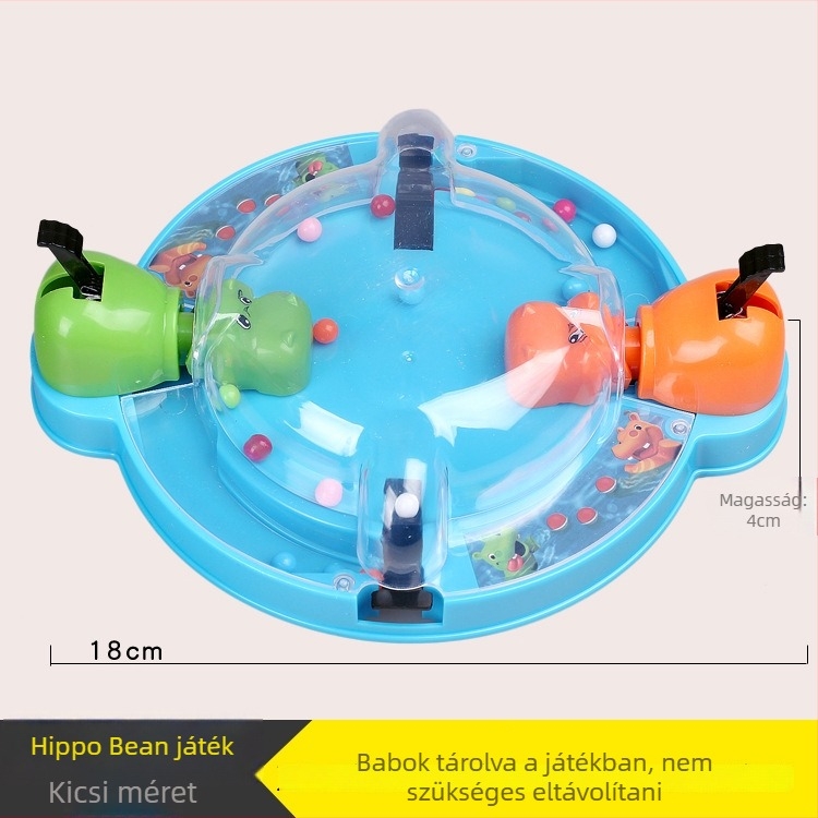 Asztali játék Hippo-Frog Eating Beans — többjátékos családi interakció, műanyag, 4–14 éveseknek, Hua Mei Le