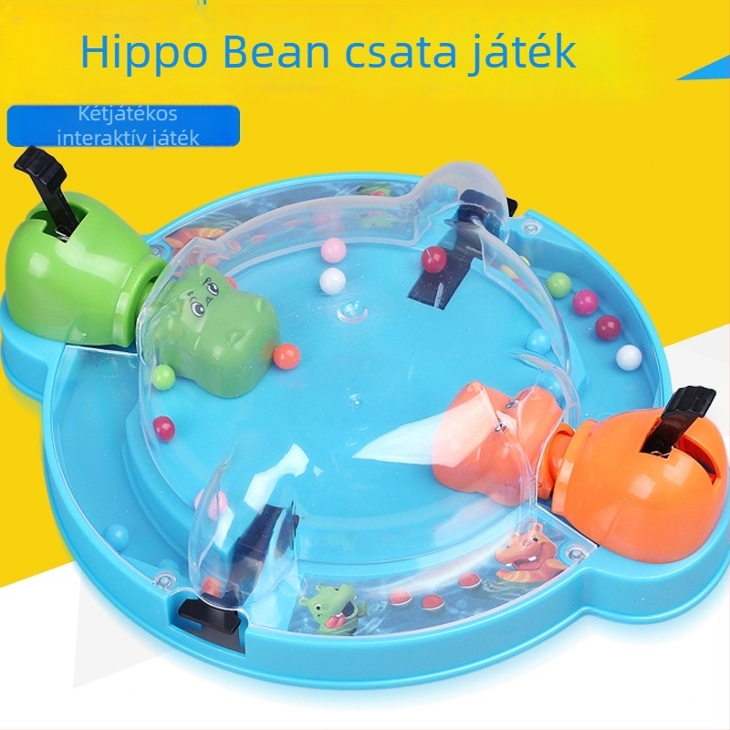 Asztali játék Hippo-Frog Eating Beans — többjátékos családi interakció, műanyag, 4–14 éveseknek, Hua Mei Le
