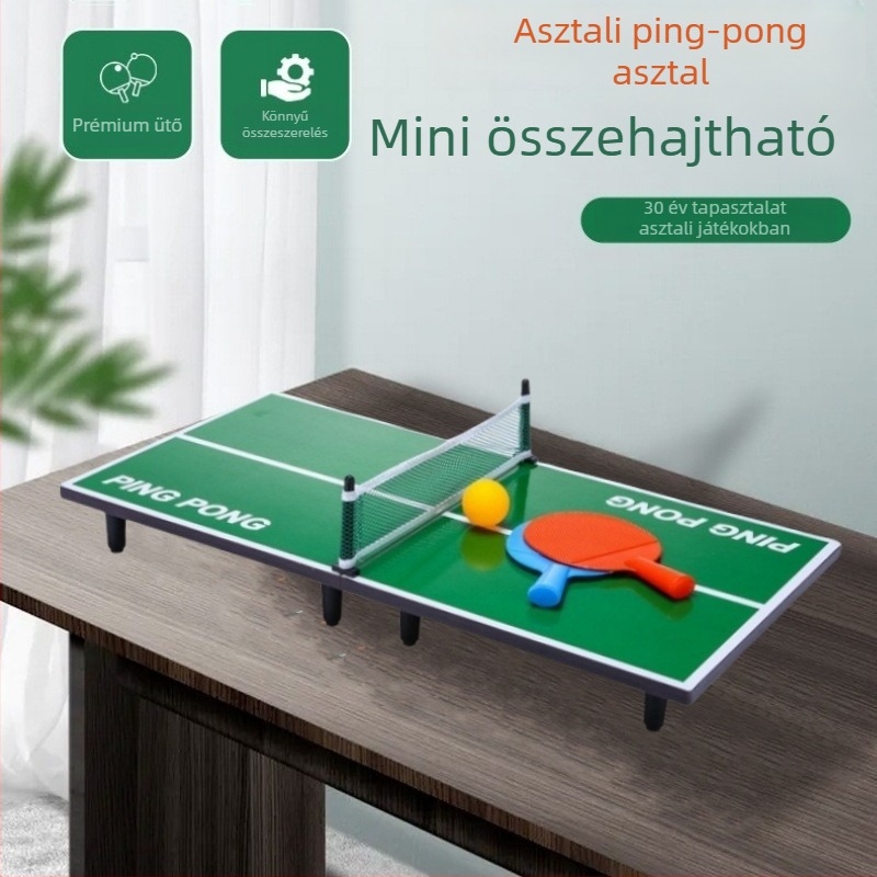 Runwei Beltéri összecsukható asztali tenisztábla – családi játék, fa kivitelezés, 7–14 és 15–35 éveseknek