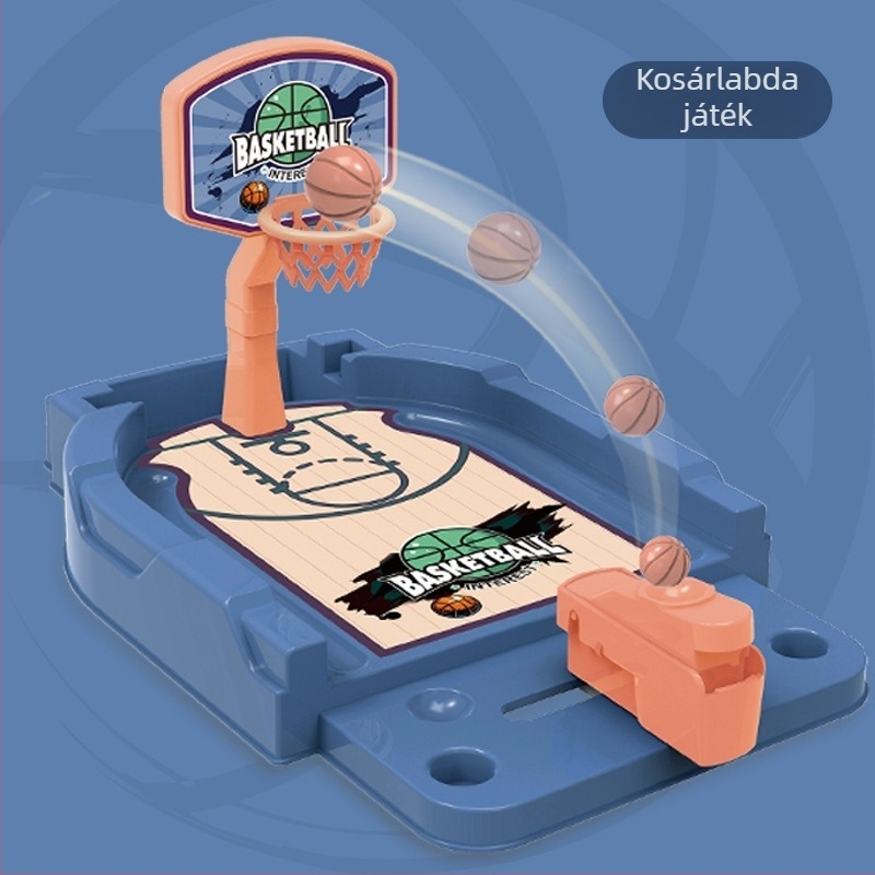 Asztali kosárlabda játék ujjjal aktiválható — puzzle funkció, műanyag kivitel, 4–6 éveseknek