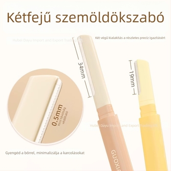 Kétfejű szemöldöknyíró nőknek és férfiaknak — Márka: guoxiaoniu; Anyag: rozsdamentes acél és ABS; Eredet: Hubei; Kategória: szemöldök vágó kés