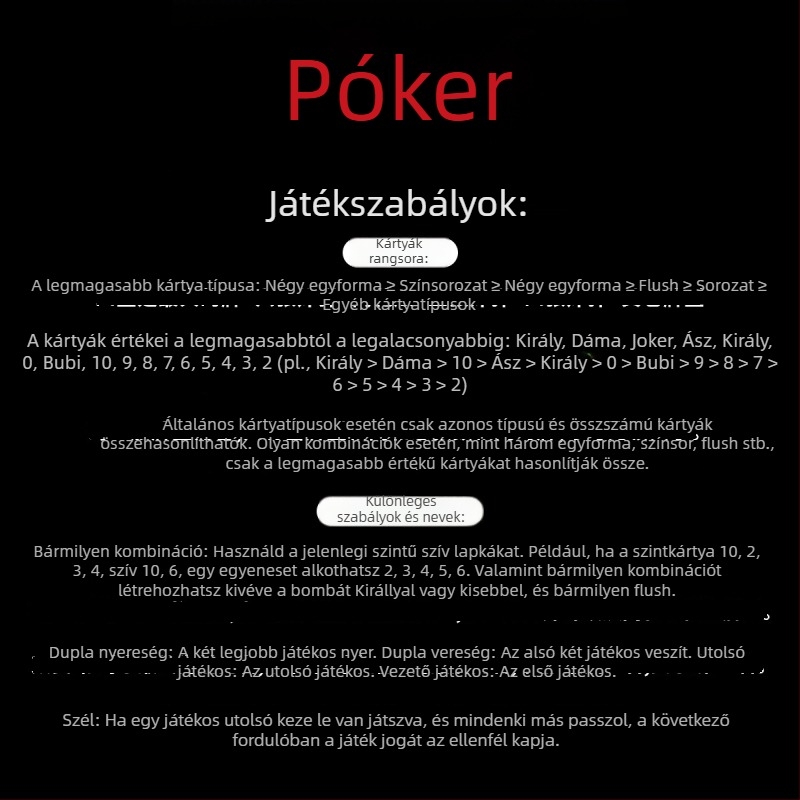 Hagyományos kártyajáték készlet - papír, póker, szórakozás, szellemi fejlődés, kéz-szem koordináció, 14+