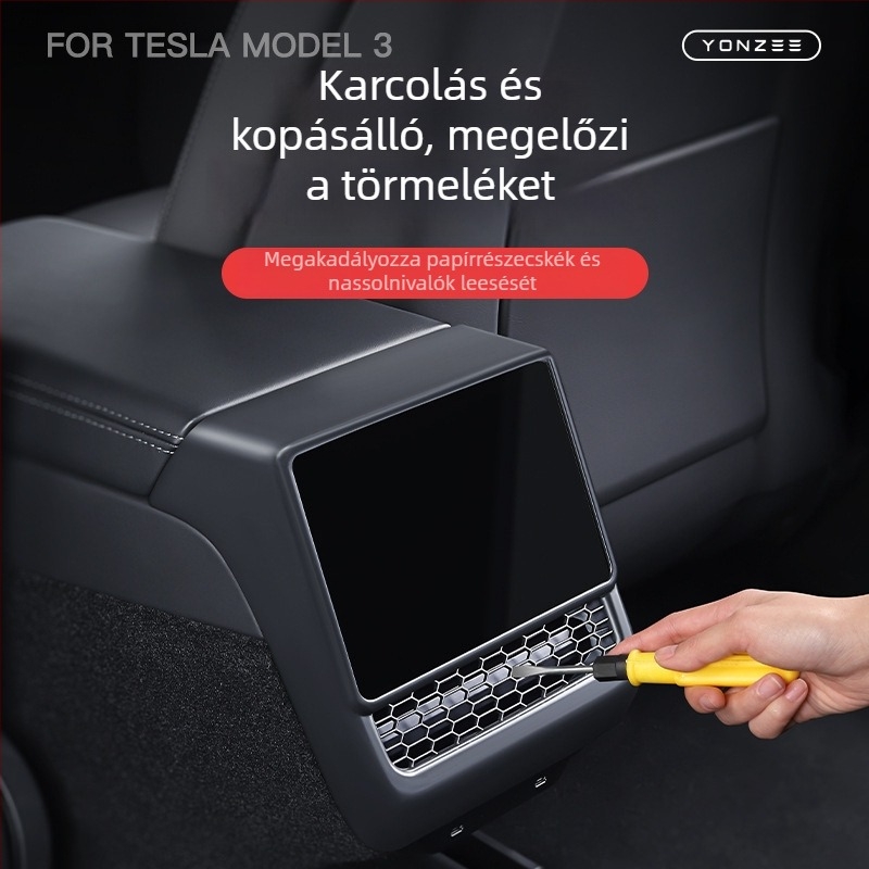 YZ ABS hátsó klímaberendezés-ventilációs védőfedél Tesla Model 3/Model Y-hoz, ragasztóval történő felszerelés