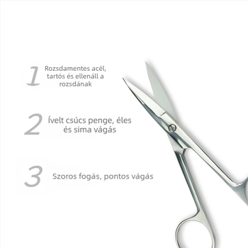 Sminkolló szemhéj ragasztóhoz, ívelt, rozsdamentes acél, QYMJS