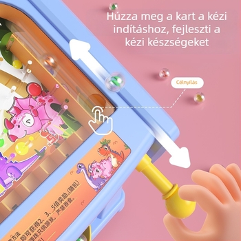 Dinoszaurusz témájú golyós asztali játék gyerekeknek, új játékmóddal, jutalmazási rendszerrel és szülő–gyerek interakcióval