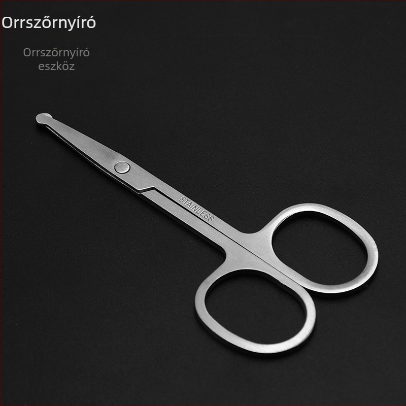 Rozsdamentes acélból készült orrszőr olló, 3.0 körfejű fejjel, szemöldök nyíró és szépségápolási eszközök