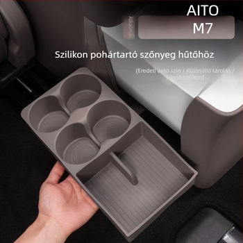 Autó központi konzolhoz szilikon pohár alátét – csúszásmentes belső kiegészítő, Wenjie M7/M8 modell, snap-on telepítés