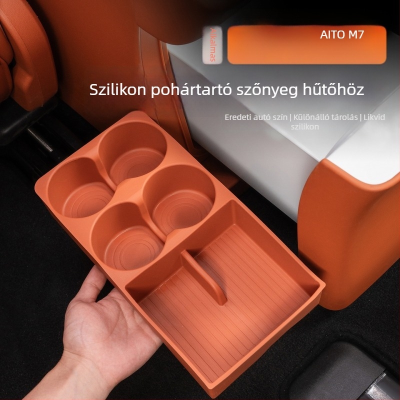 Autó központi konzolhoz szilikon pohár alátét – csúszásmentes belső kiegészítő, Wenjie M7/M8 modell, snap-on telepítés