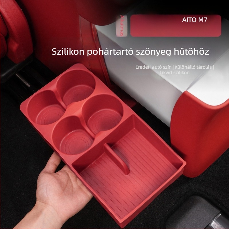 Autó központi konzolhoz szilikon pohár alátét – csúszásmentes belső kiegészítő, Wenjie M7/M8 modell, snap-on telepítés